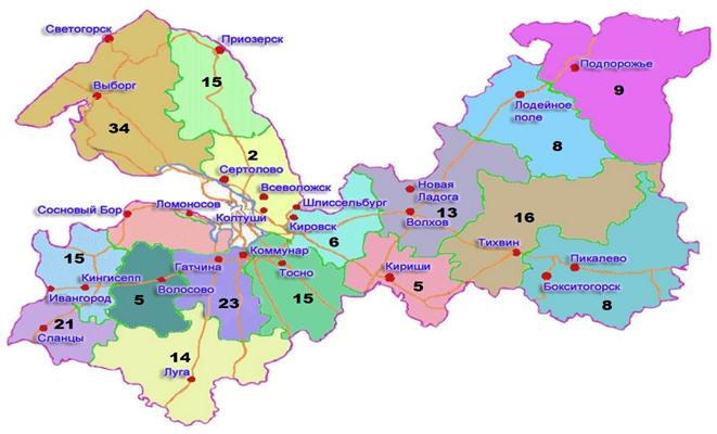 Карта ленинградская область г сланцы